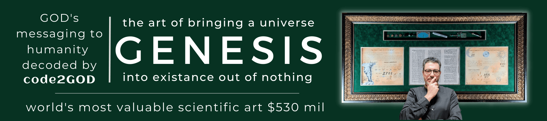 Genesis - the art of bringing a universe into existence out of nothing. World's most valuable scientificart $530 million by Don Juravin