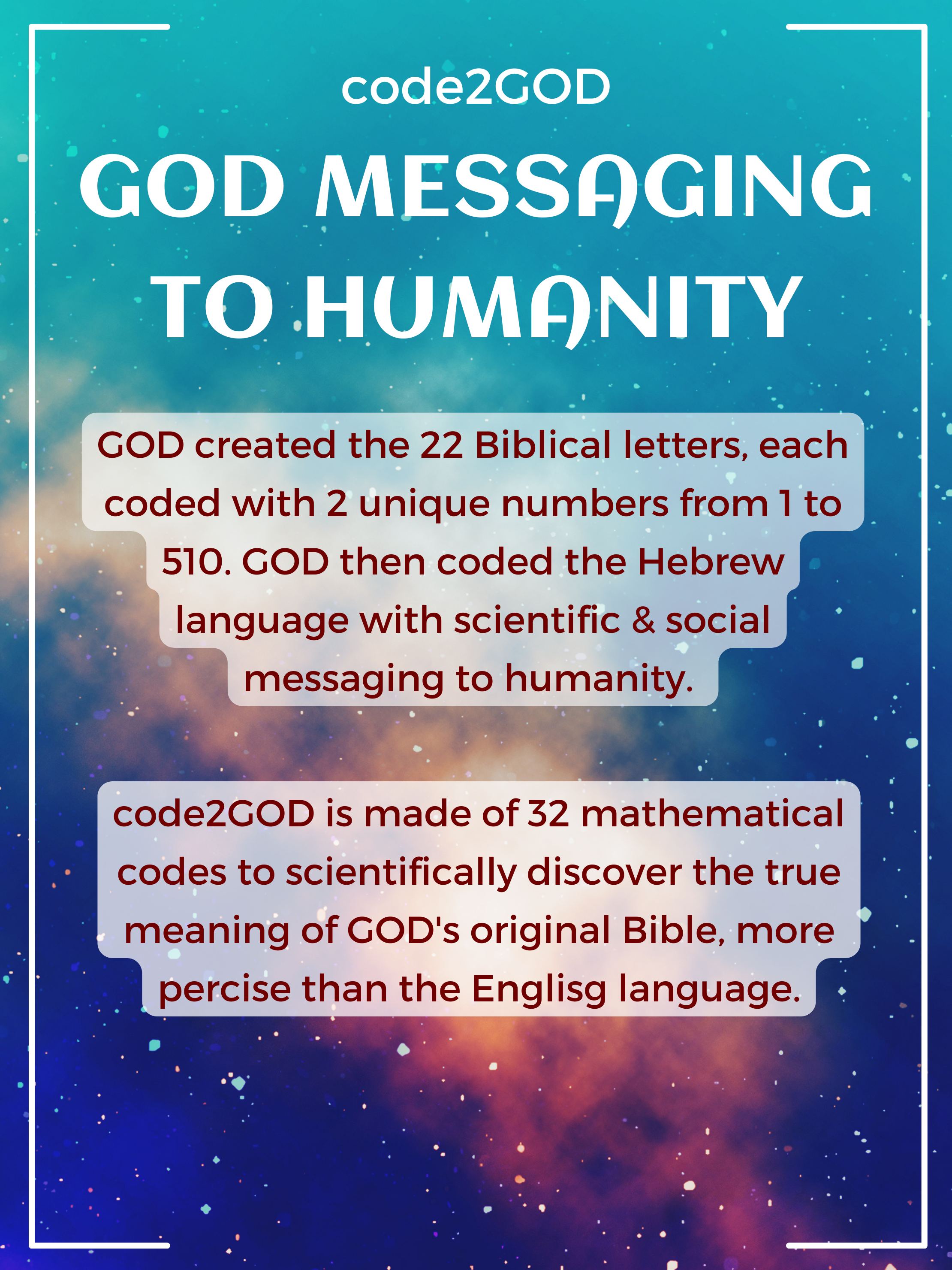 code2GOD Messaging to Humanity